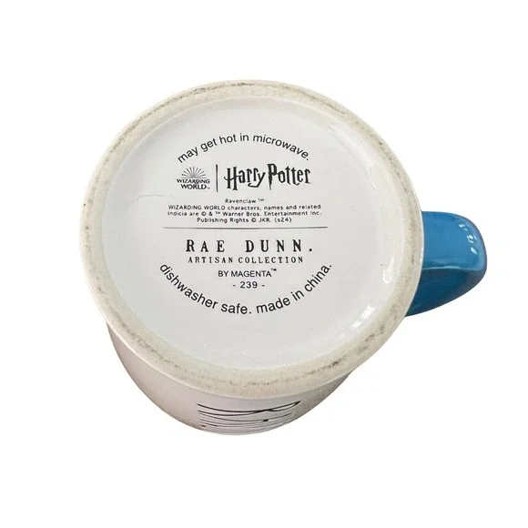 Rae Dunn Harry Potter Ravenclaw Crest Mug Blue Handle Wizarding World 16 fl oz - Picture 4 of 4